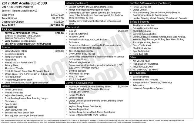 used 2017 GMC Acadia car, priced at $12,700