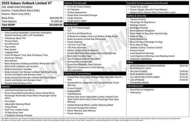 new 2025 Subaru Outback car