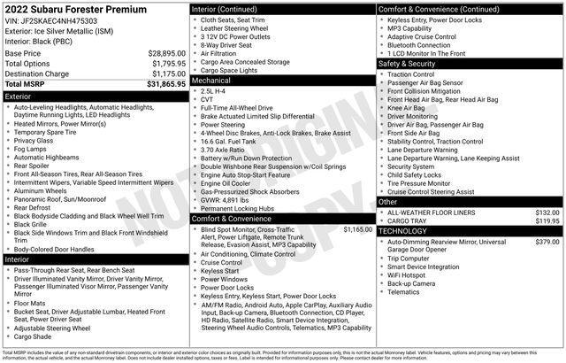 used 2022 Subaru Forester car, priced at $26,899