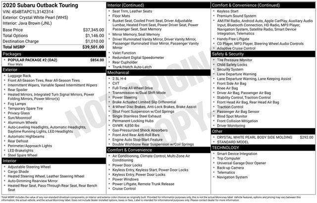 used 2020 Subaru Outback car, priced at $23,900