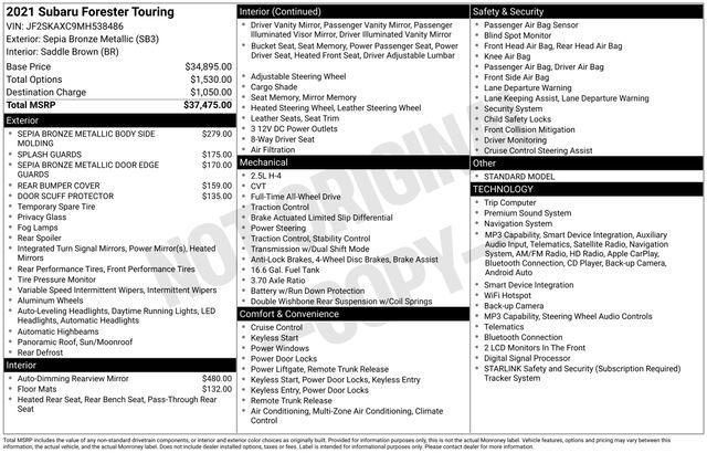 used 2021 Subaru Forester car, priced at $27,999