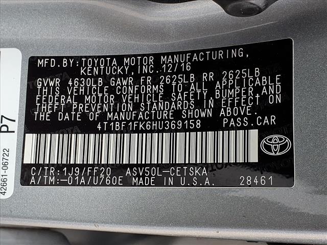 used 2017 Toyota Camry car, priced at $17,250