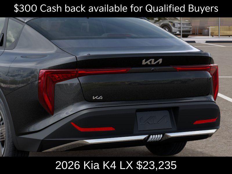 new 2026 Kia K4 car, priced at $23,235