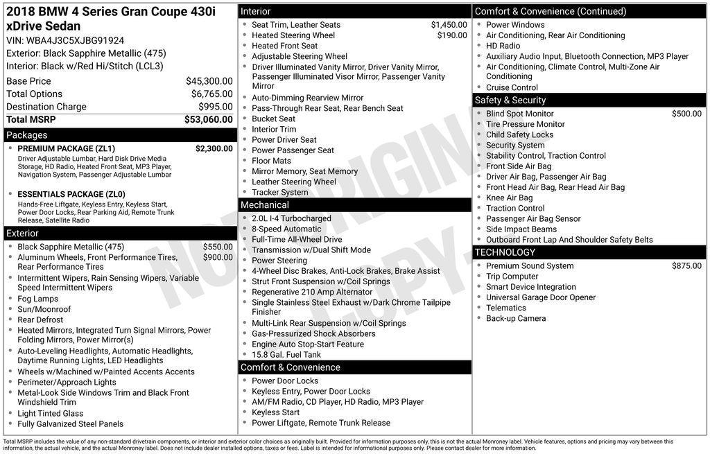 used 2018 BMW 430 Gran Coupe car, priced at $18,799