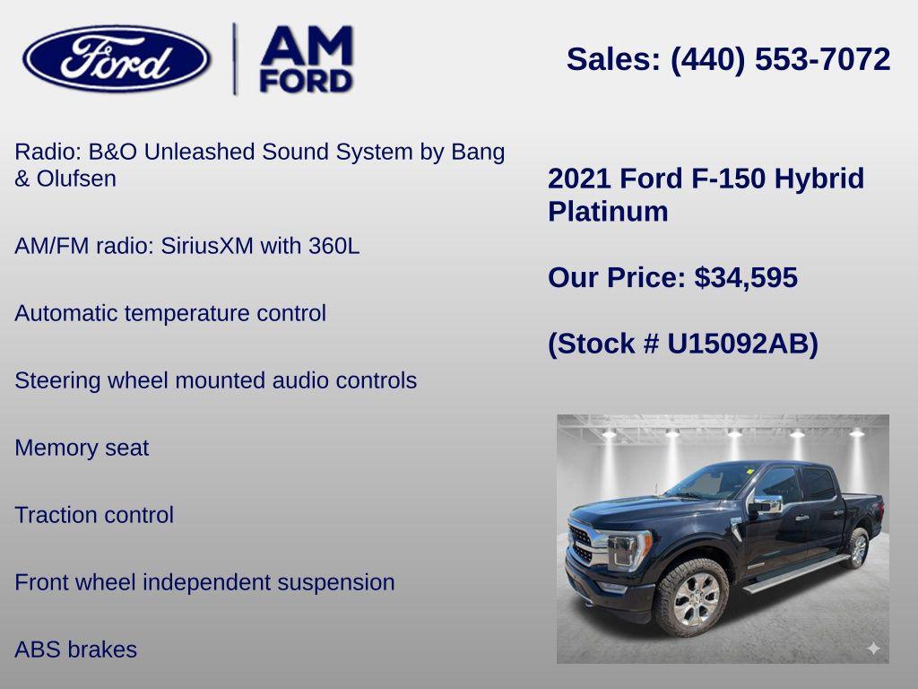 used 2021 Ford F-150 car, priced at $34,595