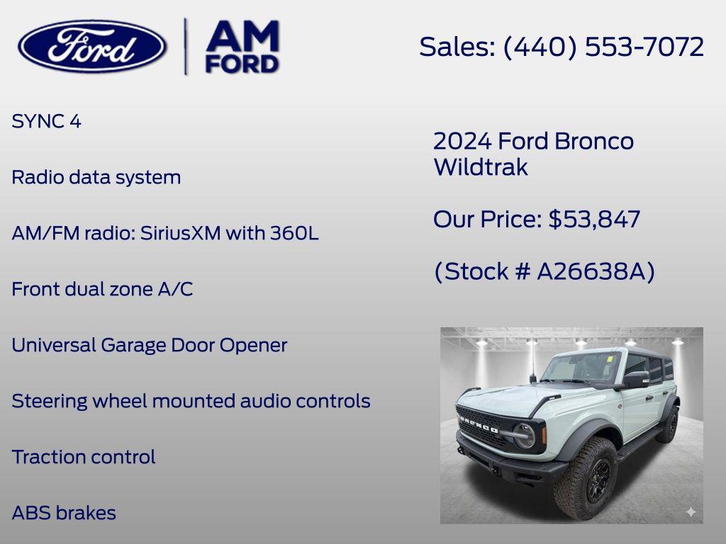 used 2024 Ford Bronco car, priced at $53,847