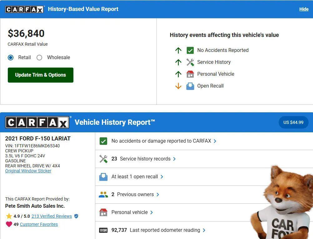 used 2021 Ford F-150 car, priced at $35,995