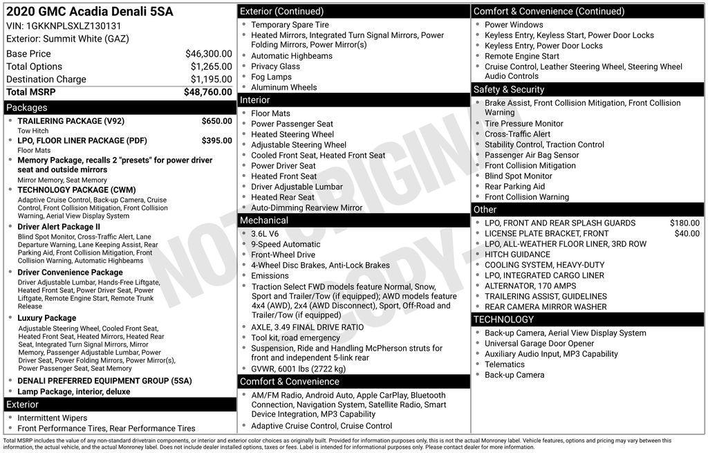 used 2020 GMC Acadia car, priced at $20,991