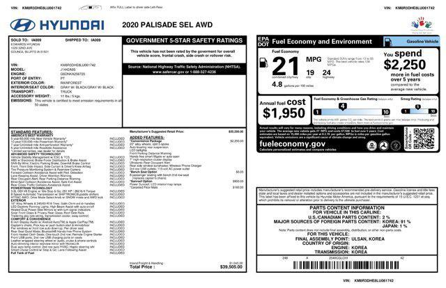 used 2020 Hyundai Palisade car, priced at $25,312
