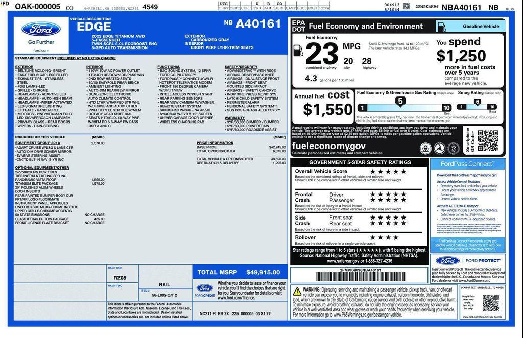 used 2022 Ford Edge car, priced at $24,971