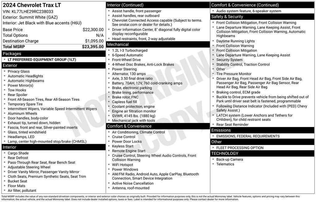 used 2024 Chevrolet Trax car, priced at $19,715