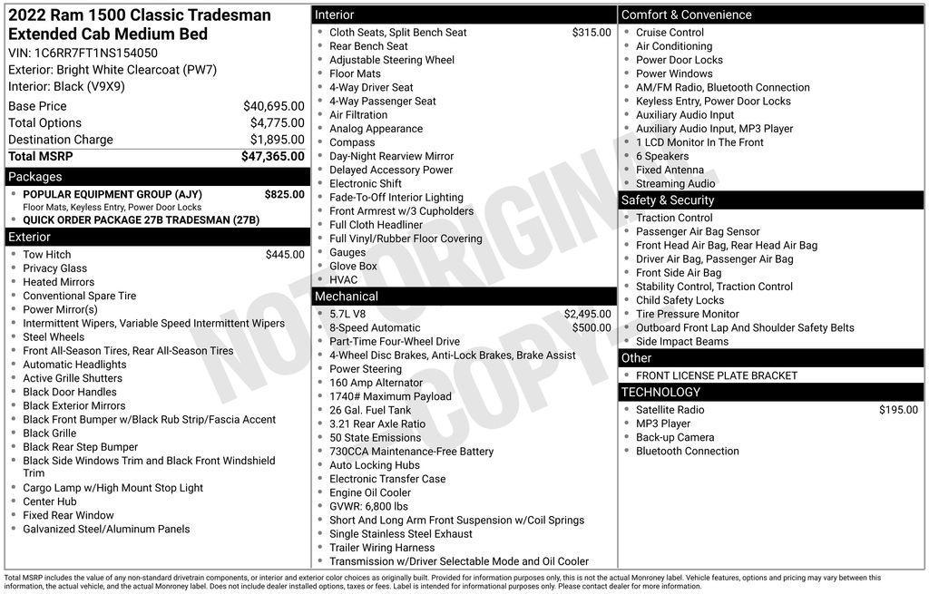 used 2022 Ram 1500 Classic car, priced at $28,334