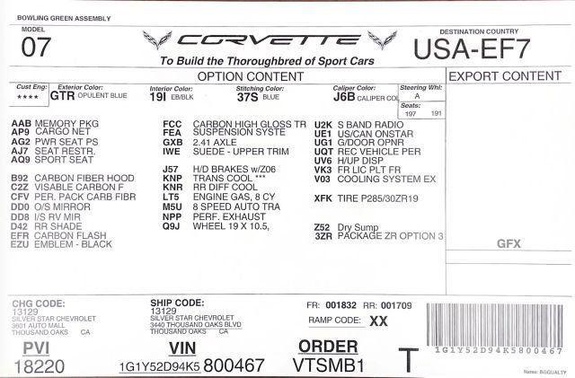 used 2019 Chevrolet Corvette car, priced at $164,750