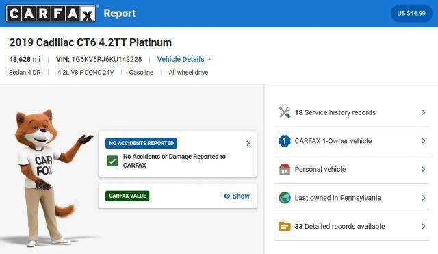 used 2019 Cadillac CT6 car, priced at $54,999