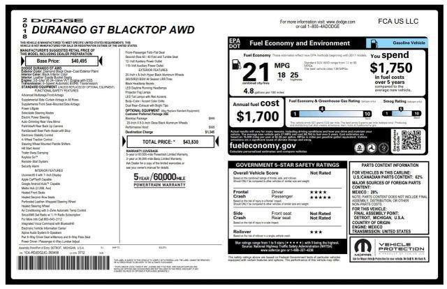 used 2018 Dodge Durango car, priced at $19,999