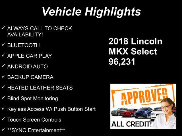 used 2018 Lincoln MKX car, priced at $13,796