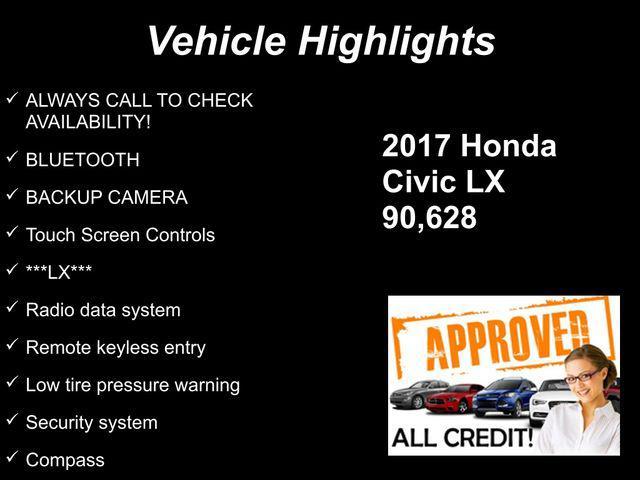 used 2017 Honda Civic car, priced at $12,447
