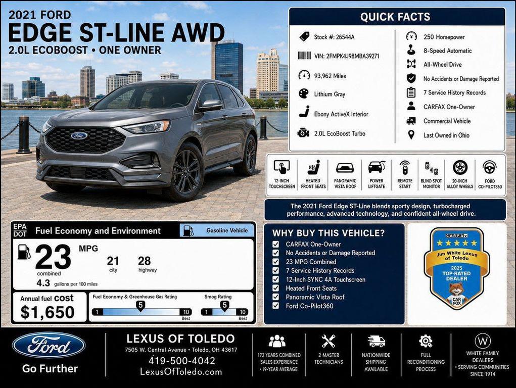 used 2021 Ford Edge car, priced at $18,898