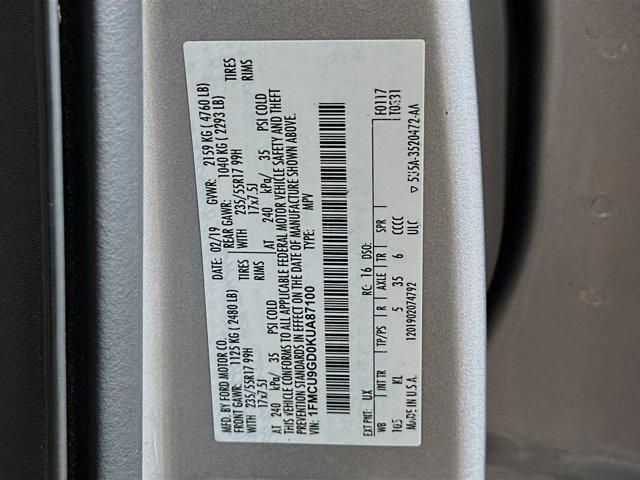 2019 Ingot Silver Metallic Ford Escape