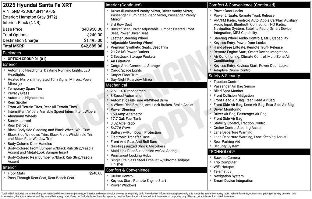 used 2025 Hyundai Santa Fe car, priced at $34,999