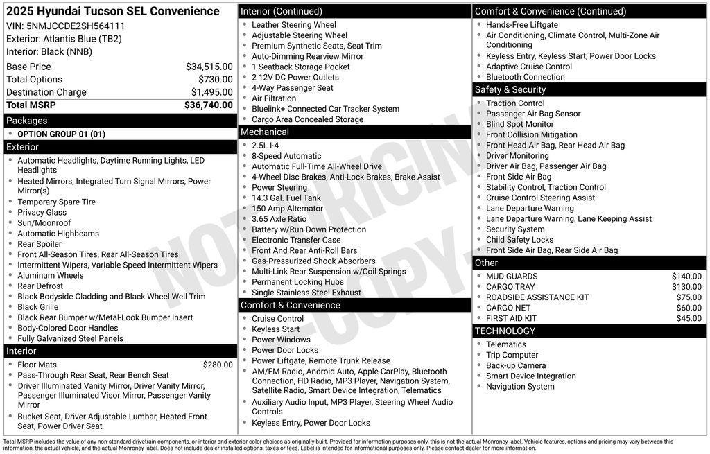 used 2025 Hyundai Tucson car, priced at $28,754
