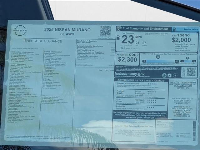 new 2025 Nissan Murano car, priced at $42,488