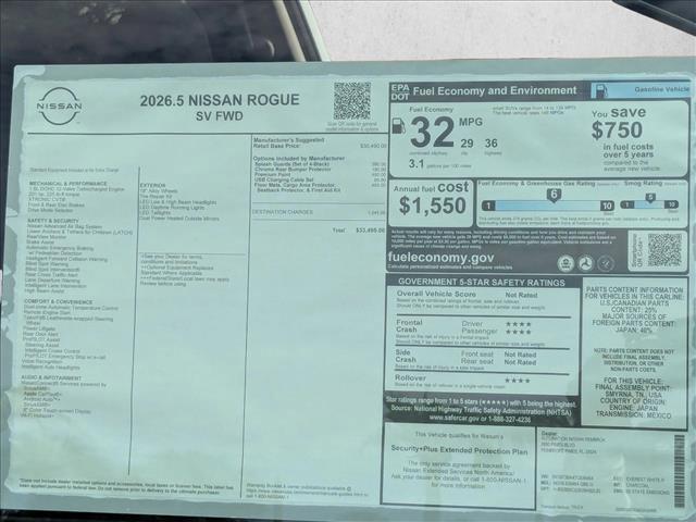 new 2026 Nissan Rogue car, priced at $30,214
