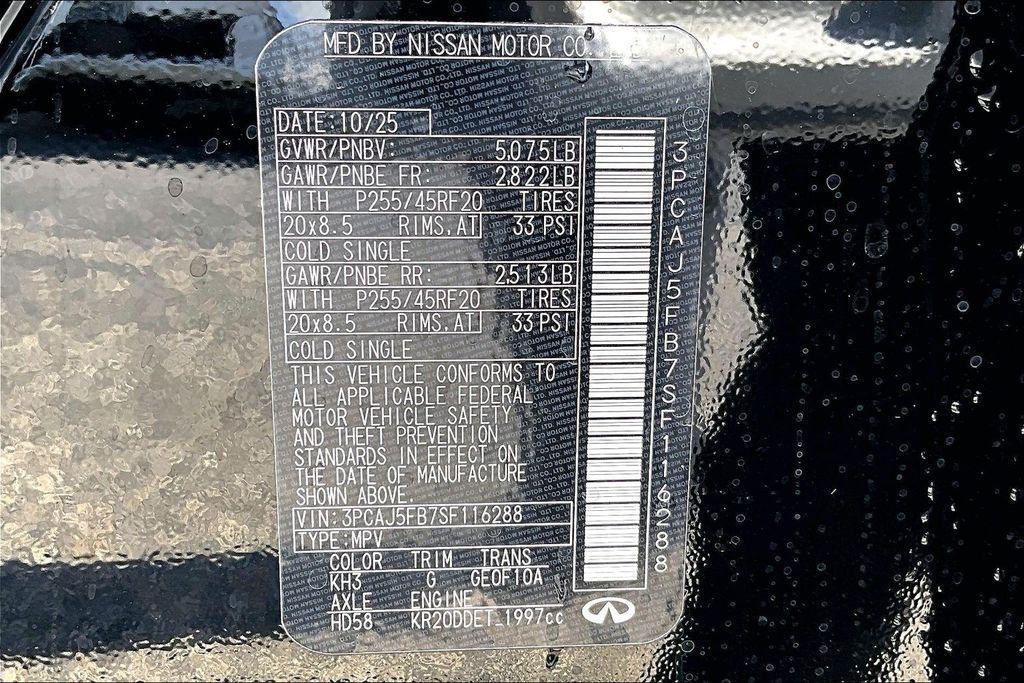 new 2025 INFINITI QX50 car, priced at $46,770