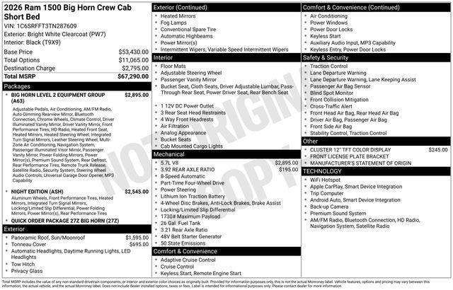new 2026 Ram 1500 car, priced at $97,657