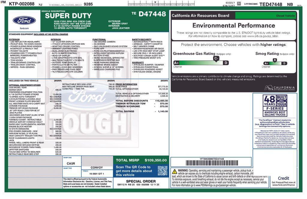 new 2026 Ford F-250 car, priced at $109,490