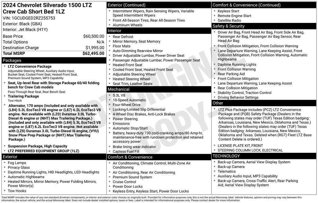 used 2024 Chevrolet Silverado 1500 car, priced at $43,600