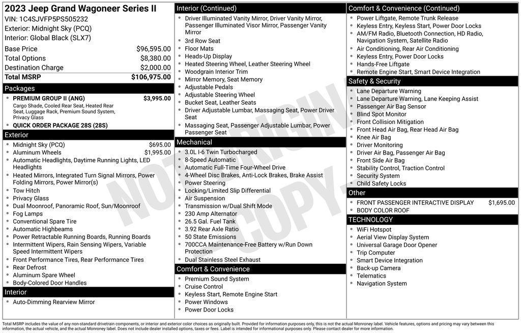 used 2023 Jeep Grand Wagoneer car, priced at $59,399