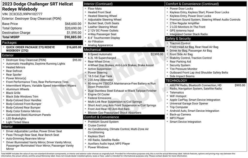 new 2023 Dodge Challenger car, priced at $215,136