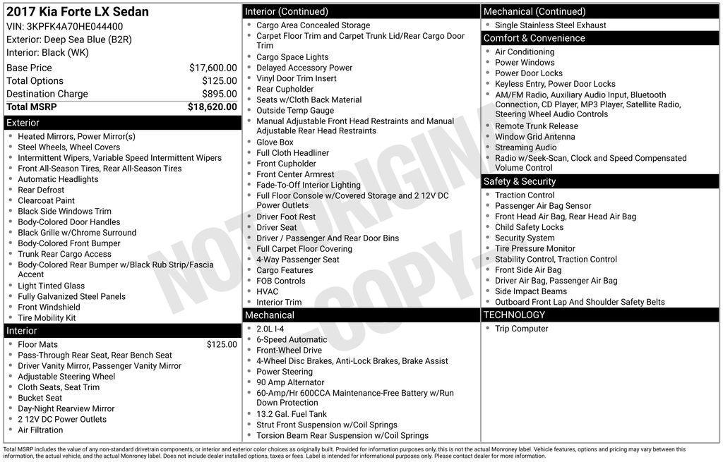 used 2017 Kia Forte car, priced at $8,800