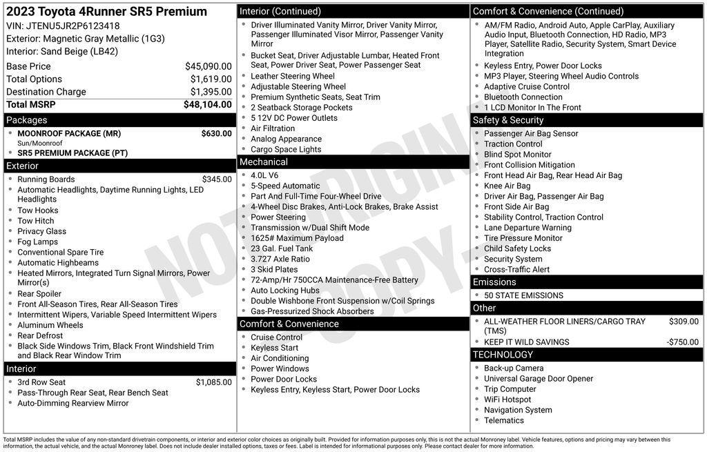 used 2023 Toyota 4Runner car, priced at $39,500