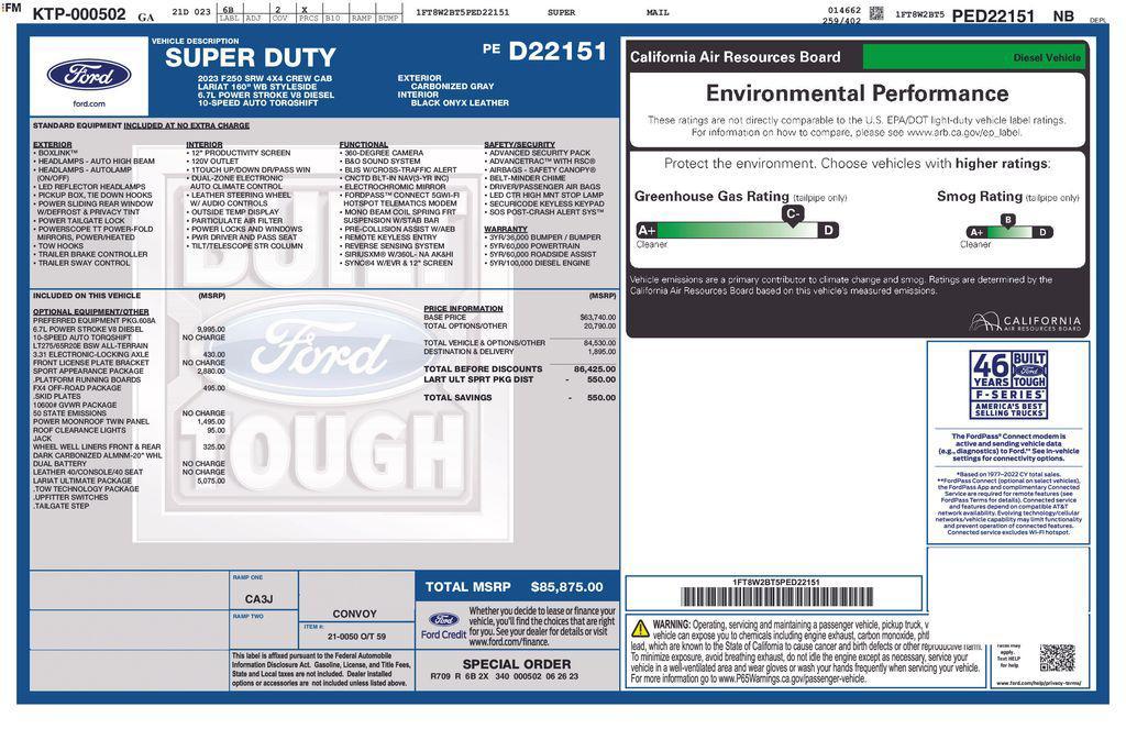 used 2023 Ford F-250 car, priced at $77,097