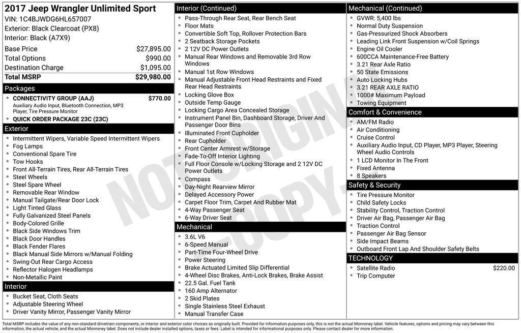 used 2017 Jeep Wrangler Unlimited car, priced at $12,100