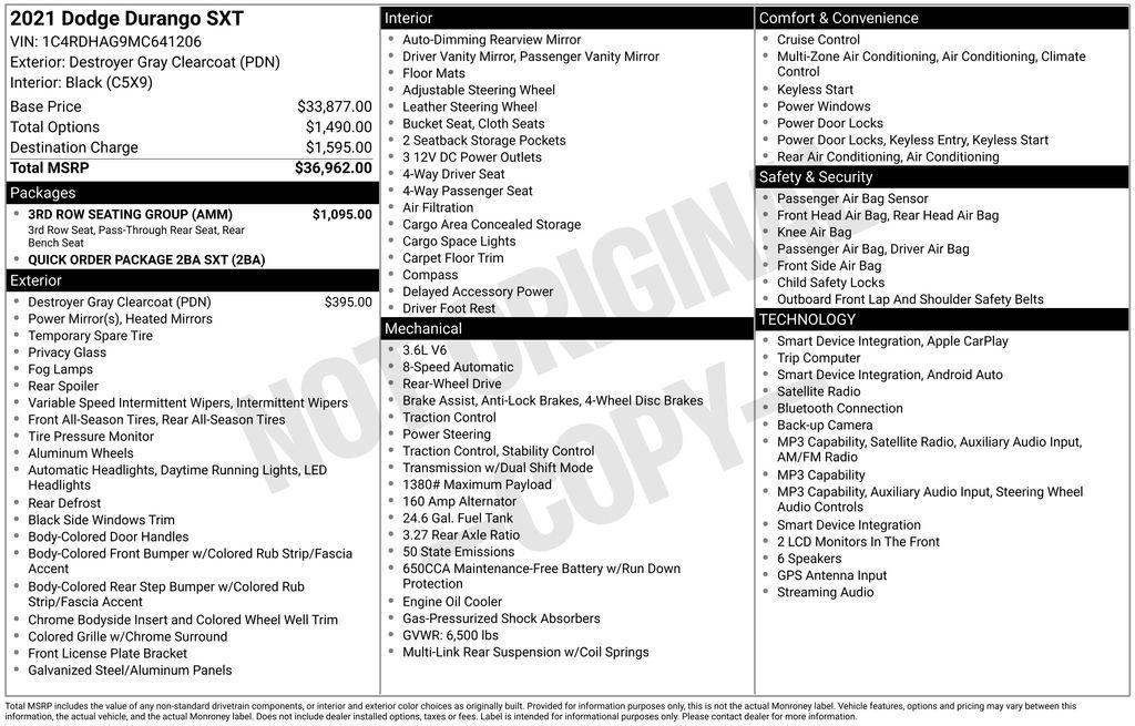 used 2021 Dodge Durango car, priced at $21,997