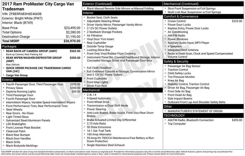 used 2017 Ram ProMaster City car, priced at $17,800