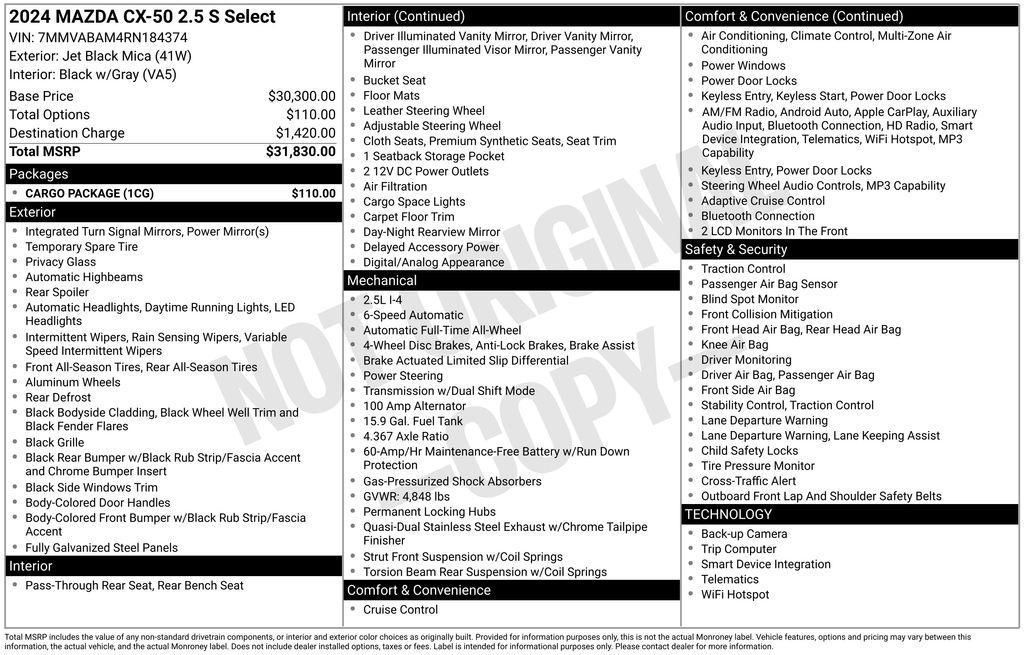 used 2024 Mazda CX-50 car, priced at $22,597