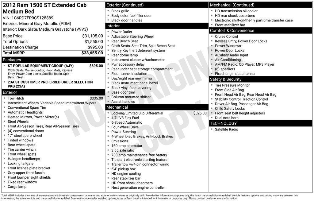 used 2012 Ram 1500 car, priced at $9,999
