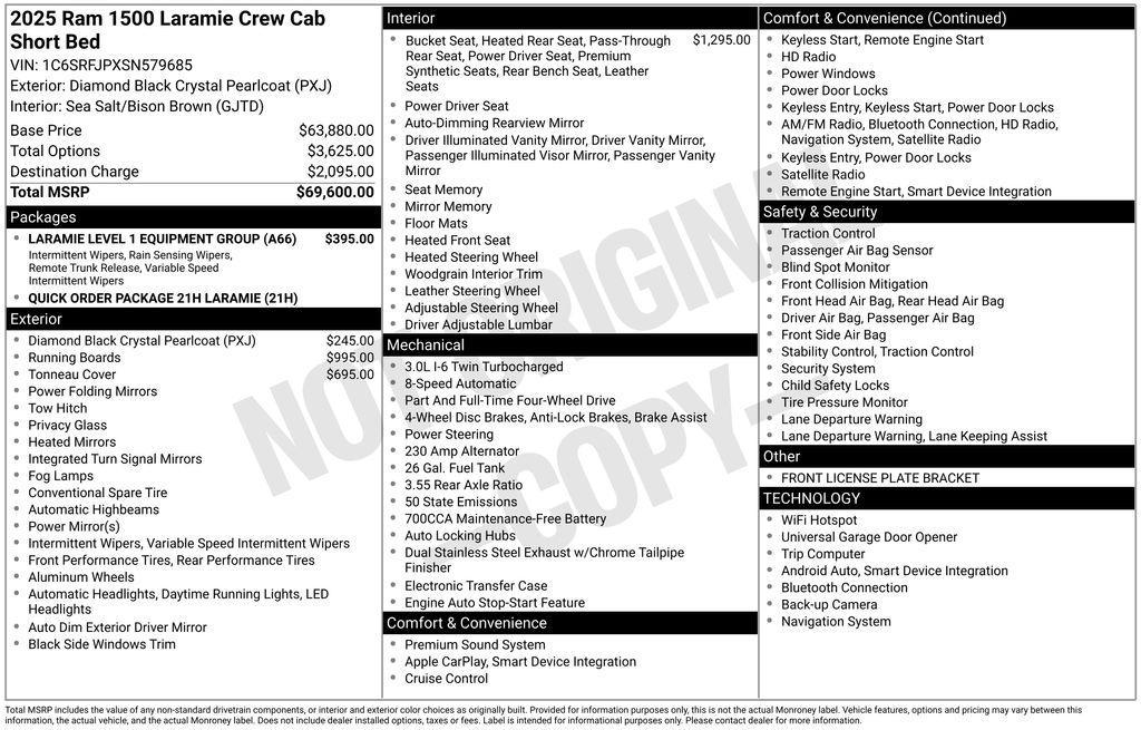 used 2025 Ram 1500 car, priced at $44,700