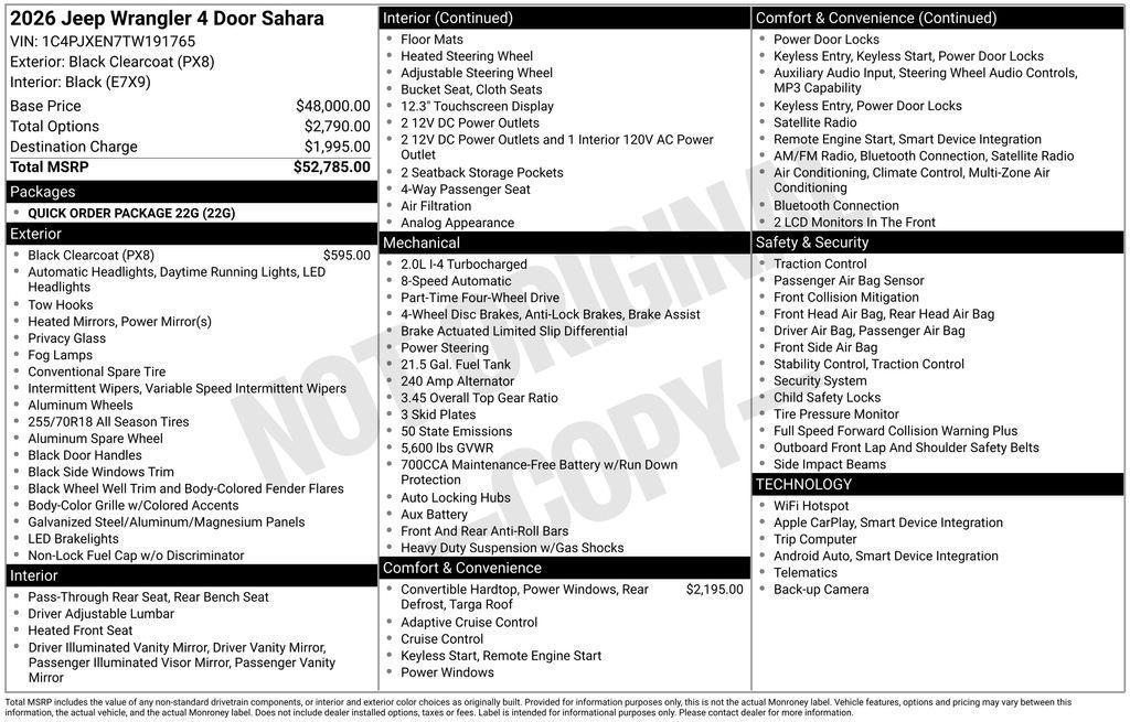 new 2026 Jeep Wrangler car, priced at $45,401