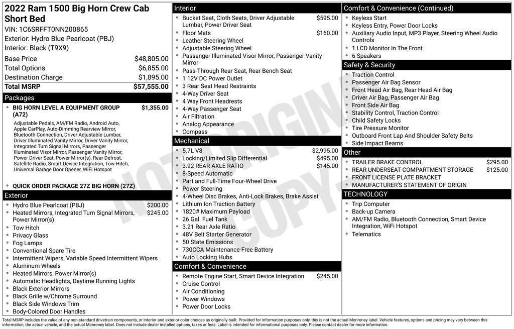 used 2022 Ram 1500 car, priced at $34,900