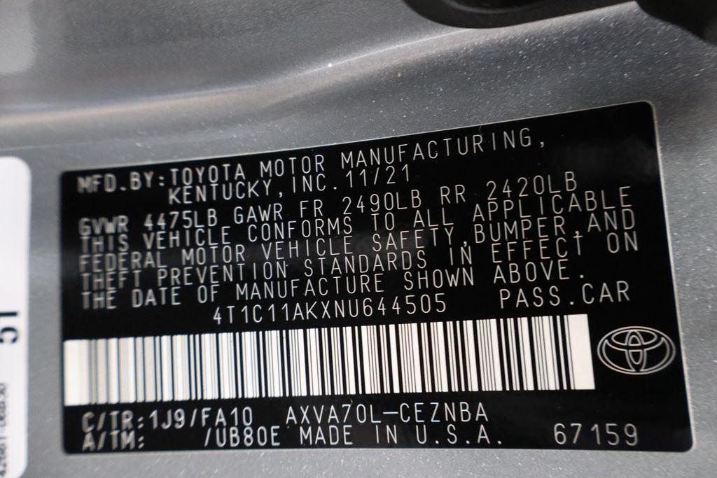 used 2022 Toyota Camry car, priced at $21,250