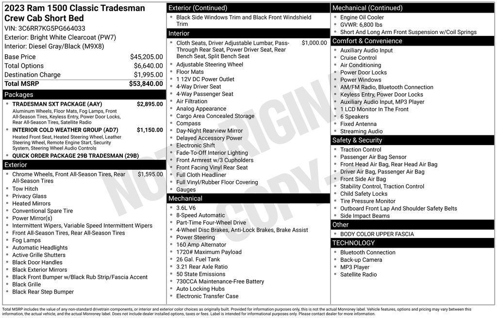 new 2023 Ram 1500 Classic car, priced at $48,999