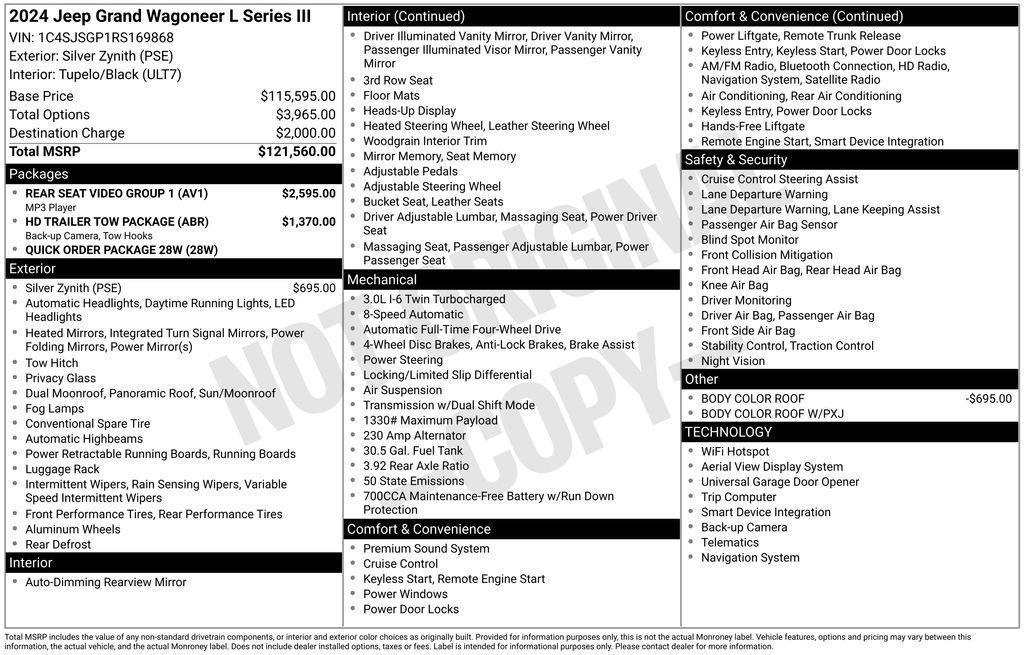 new 2024 Jeep Grand Wagoneer L car, priced at $96,810