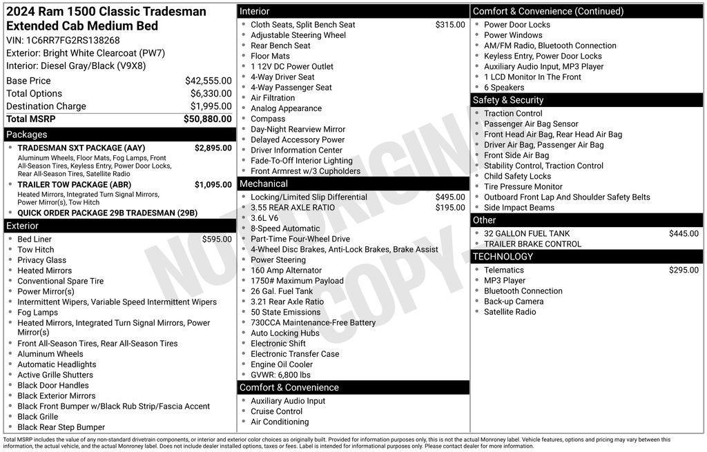 new 2024 Ram 1500 Classic car, priced at $39,875