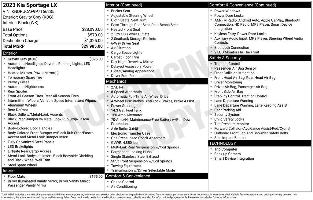 used 2023 Kia Sportage car, priced at $20,850