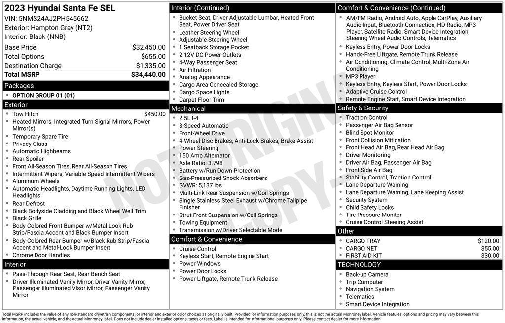 used 2023 Hyundai Santa Fe car, priced at $22,697